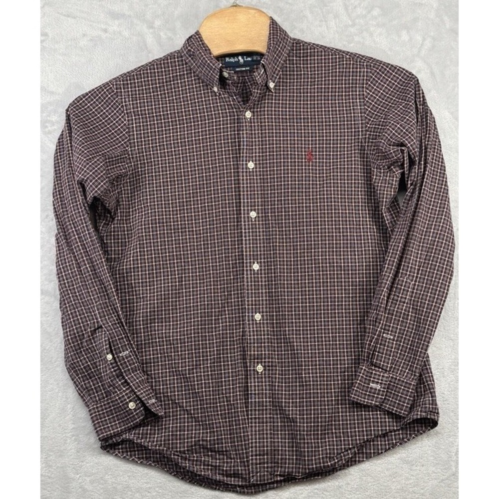 Ralph Lauren Custom Fit Plaid Button Down Long Sleeve Multicolor Men's Size M